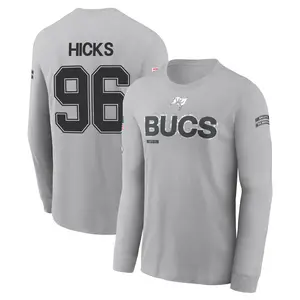 Men's Akiem Hicks Tampa Bay Buccaneers Gray 2024 Salute to Service Long Sleeve T-Shirt