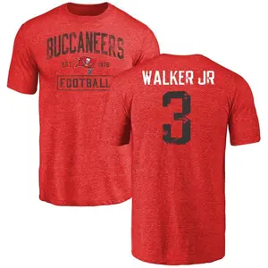Men's Anthony Walker Jr. Tampa Bay Buccaneers Red Distressed Name & Number Tri-Blend T-Shirt