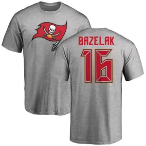 Men's Connor Bazelak Tampa Bay Buccaneers Name & Number Logo T-Shirt - Ash