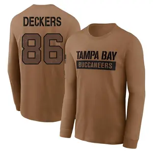 Men's Evan Deckers Tampa Bay Buccaneers Brown 2023 Salute To Service Long Sleeve T-Shirt