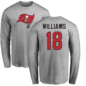Men's Josh Williams Tampa Bay Buccaneers Name & Number Logo Long Sleeve T-Shirt - Ash