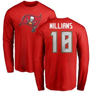 Men's Josh Williams Tampa Bay Buccaneers Name & Number Logo Long Sleeve T-Shirt - Red