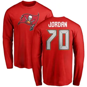 Men's Michael Jordan Tampa Bay Buccaneers Name & Number Logo Long Sleeve T-Shirt - Red
