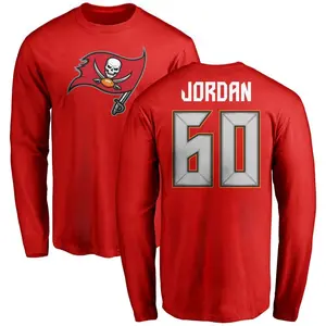 Men's Mike Jordan Tampa Bay Buccaneers Name & Number Logo Long Sleeve T-Shirt - Red