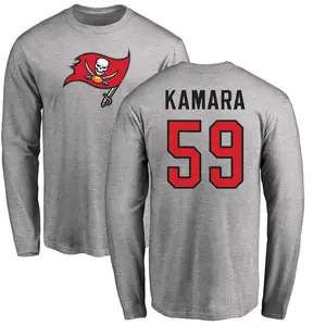 Men's Mohamed Kamara Tampa Bay Buccaneers Name & Number Logo Long Sleeve T-Shirt - Ash