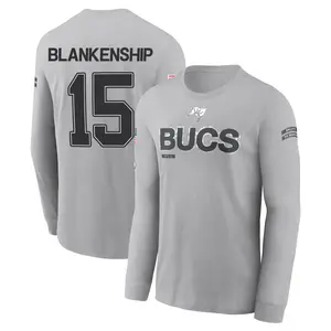 Men's Rodrigo Blankenship Tampa Bay Buccaneers Gray 2024 Salute to Service Long Sleeve T-Shirt