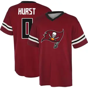 Men's Ted Hurst Tampa Bay Buccaneers Red Name & Number Game Day V-Neck T-Shirt