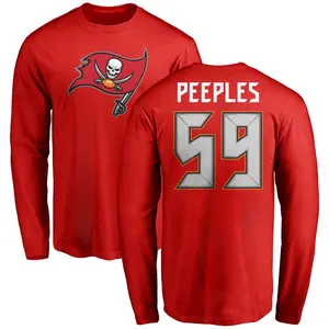 Men's Warren Peeples Tampa Bay Buccaneers Name & Number Logo Long Sleeve T-Shirt - Red