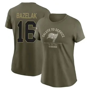 Women's Connor Bazelak Tampa Bay Buccaneers Olive 2025 Salute to Service Sideline T-Shirt