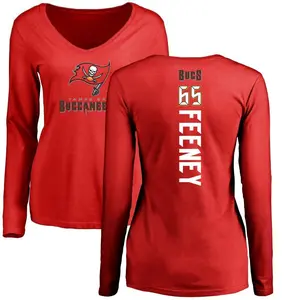 Women's Dan Feeney Tampa Bay Buccaneers Backer Slim Fit Long Sleeve T-Shirt - Red
