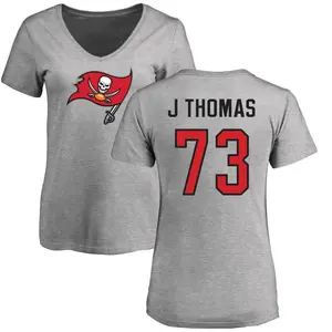 Women's Dvon J-Thomas Tampa Bay Buccaneers Name & Number Logo Slim Fit T-Shirt - Ash