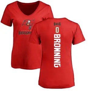 Women's Jake Browning Tampa Bay Buccaneers Backer Slim Fit T-Shirt - Red
