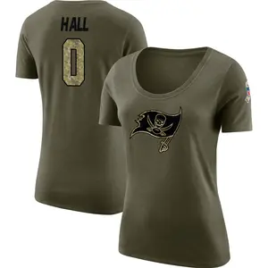Women's Kemon Hall Tampa Bay Buccaneers Salute to Service Olive Legend Scoop Neck T-Shirt