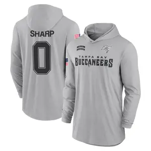 Youth Bauer Sharp Tampa Bay Buccaneers Gray 2024 Salute to Service Lightweight Performance Long Sleeve Hooded T-Shirt