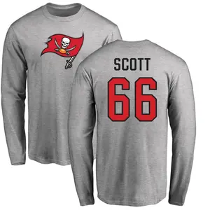 Youth Ben Scott Tampa Bay Buccaneers Name & Number Logo Long Sleeve T-Shirt - Ash