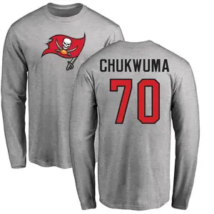 Youth Benjamin Chukwuma Tampa Bay Buccaneers Name & Number Logo Long Sleeve T-Shirt - Ash