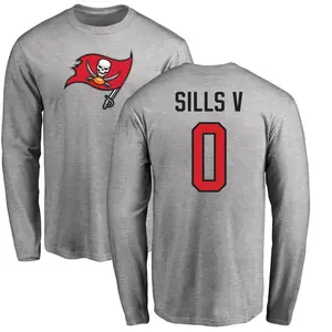 Youth David Sills V Tampa Bay Buccaneers Name & Number Logo Long Sleeve T-Shirt - Ash
