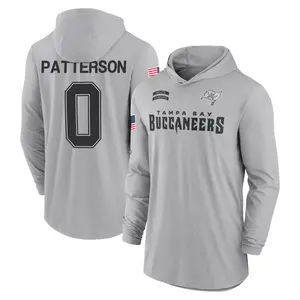 Youth Dean Patterson Tampa Bay Buccaneers Gray 2024 Salute to Service Lightweight Performance Long Sleeve Hooded T-Shirt