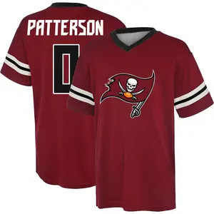 Youth Dean Patterson Tampa Bay Buccaneers Red Name & Number Game Day V-Neck T-Shirt