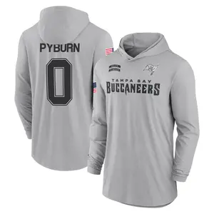 Youth Jack Pyburn Tampa Bay Buccaneers Gray 2024 Salute to Service Lightweight Performance Long Sleeve Hooded T-Shirt