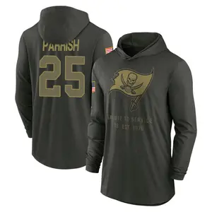Youth Jacob Parrish Tampa Bay Buccaneers Forest/Green 2025 Salute to Service Sideline Lightweight Hooded Pullover Long Sleeve T-