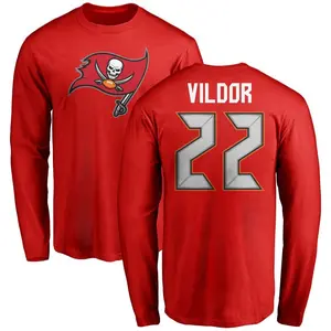 Youth Kindle Vildor Tampa Bay Buccaneers Name & Number Logo Long Sleeve T-Shirt - Red